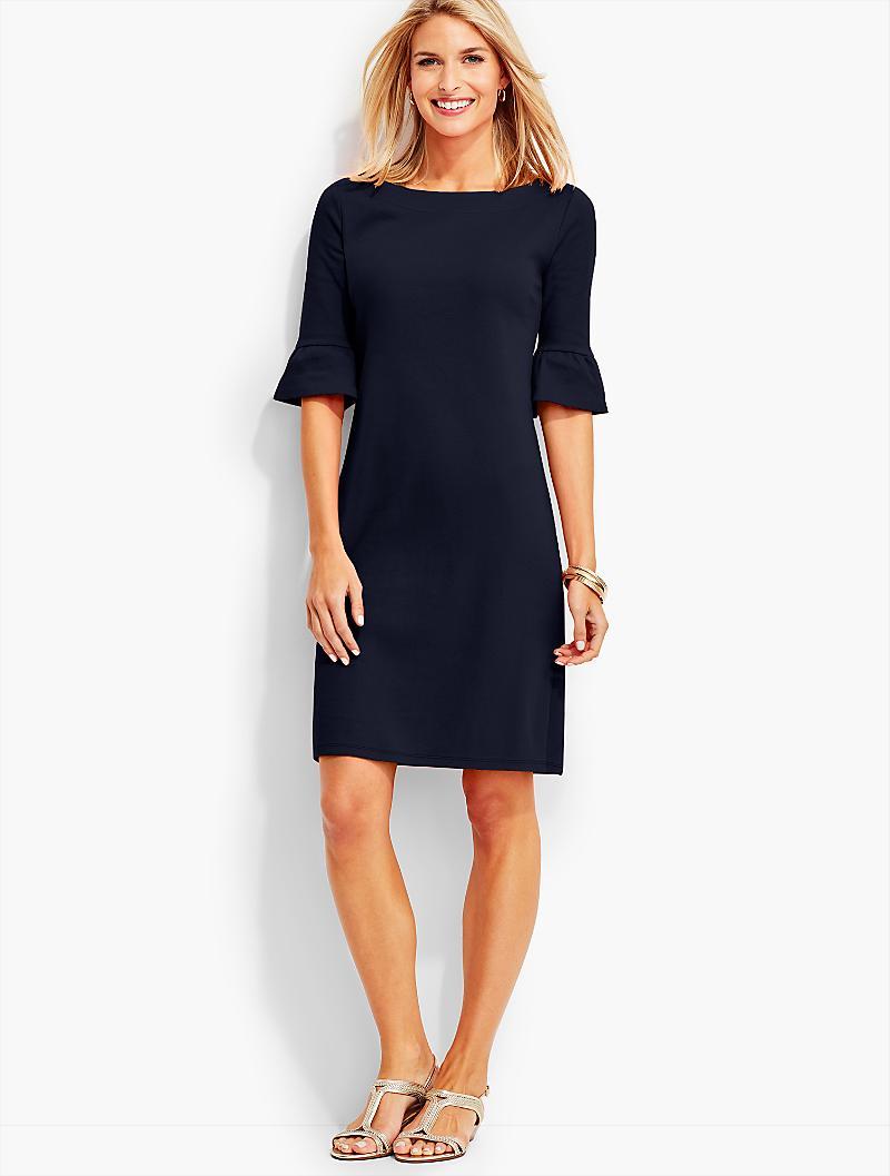 Lyst Talbots Flouncesleeve Shift Dress in Blue